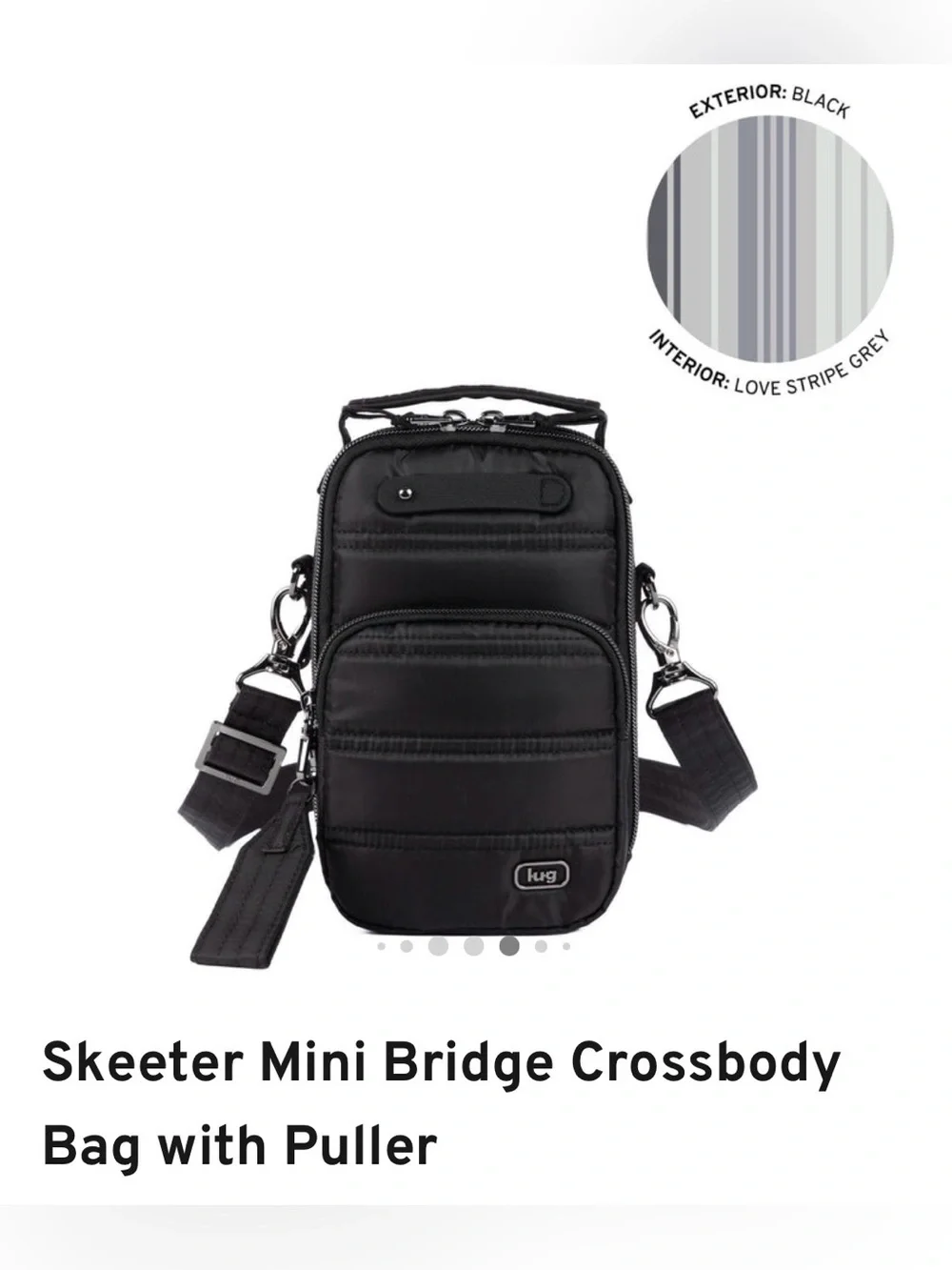 Lug Skeeter Mini Bridge Crossbody Bag with Puller NWT Black